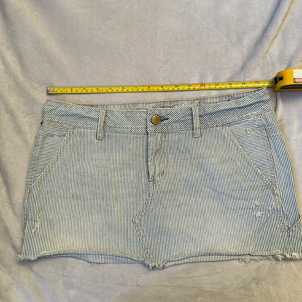 American Eagle Outfitters Conductor Stripe Jean Skirt-Size 8